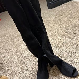 Open toe thigh high boots